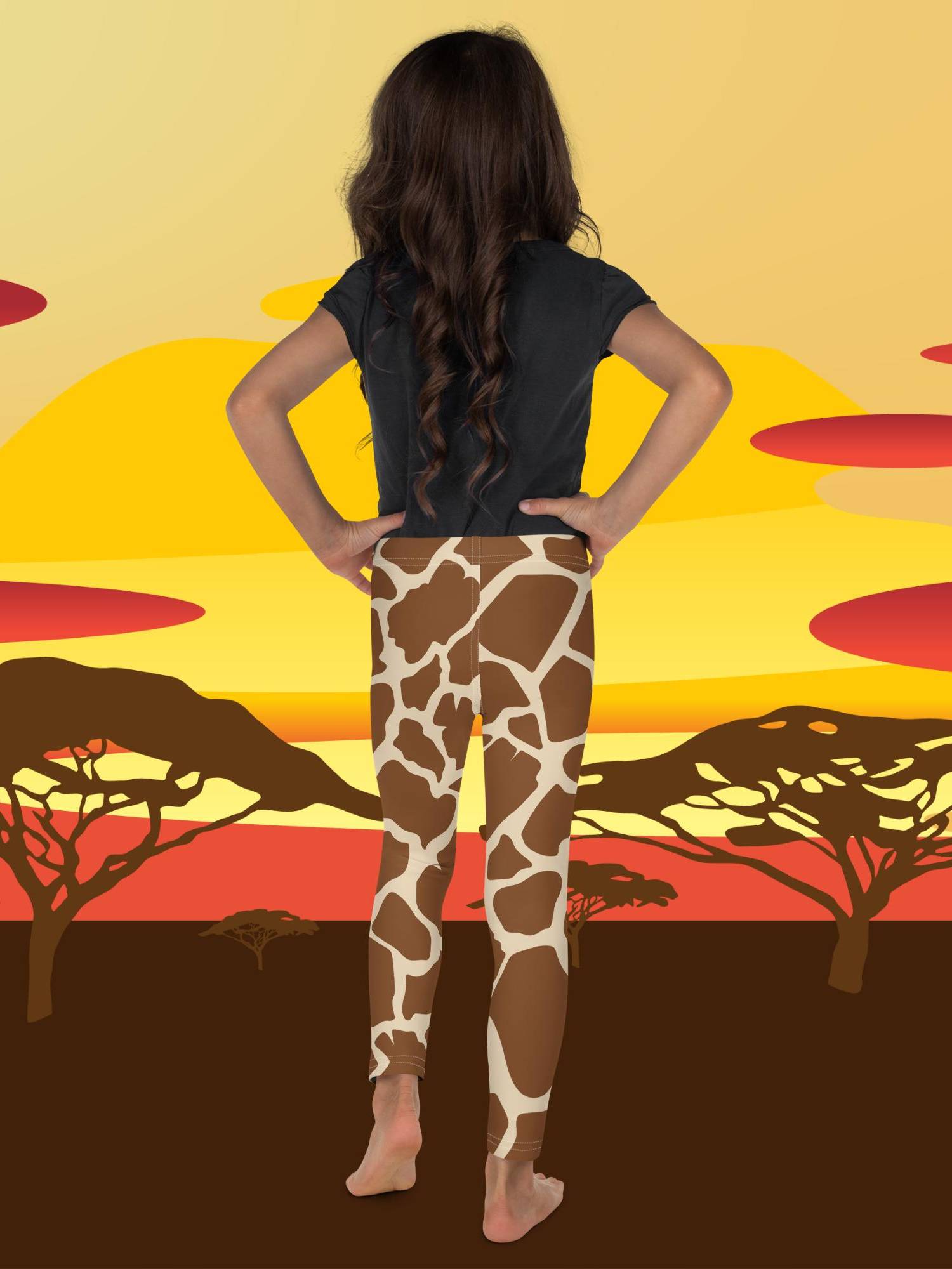 Giraffe Print Kids Leggings for Children